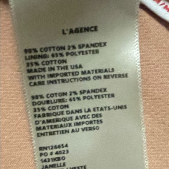 L’AGENCE Dusty Pink Size Medium Janelle Raw Denim Jacket Spring NWOT Cropped - Picture 6 of 7